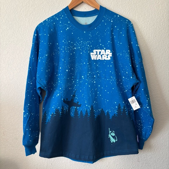 Star Wars Endor Spirit Jersey Disney Parks Long Sleeve Shirt Ewok Jedi Size XS - Picture 2 of 14